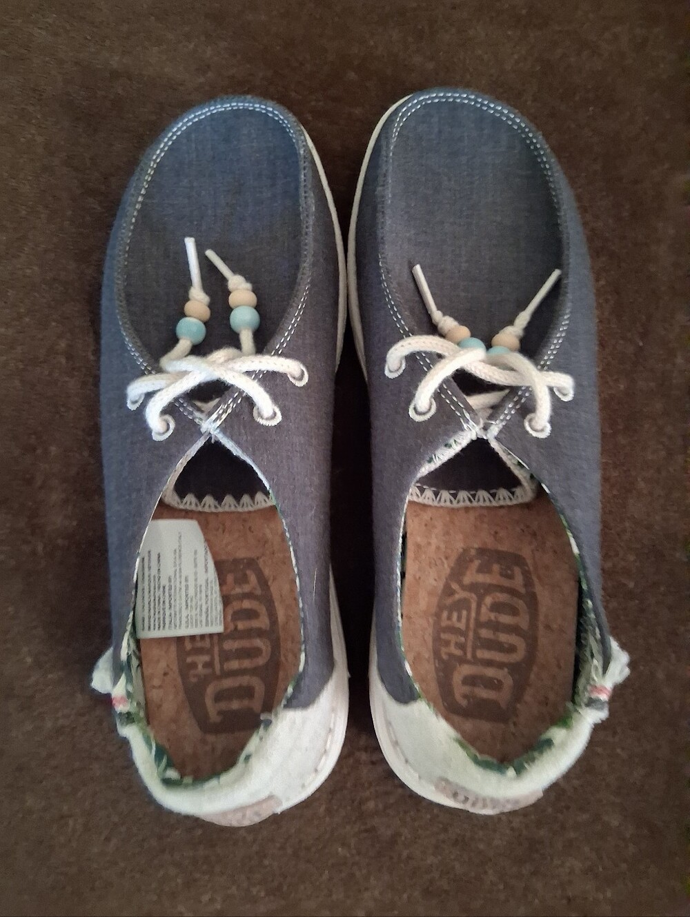 Hey Dude Womens Gray Chambray Loafers - Picture 2 of 9